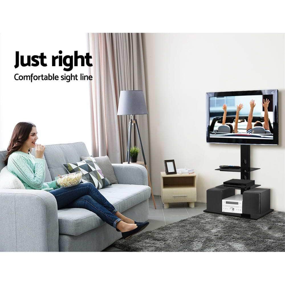 Tv Stand Mount Bracket For 32"-70" Led Lcd 3 Tiers Storage Floor Shelf