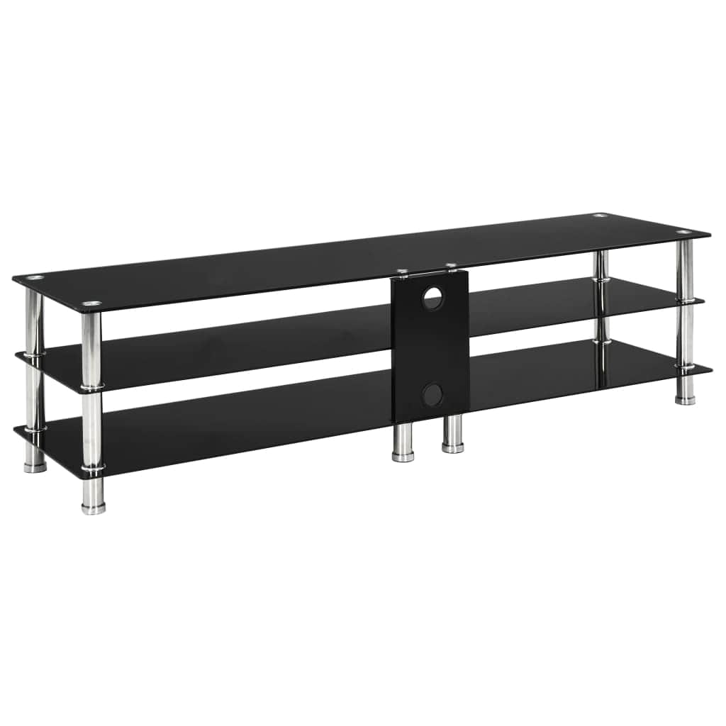 TV Stand Tempered Glass Black - Simple deals