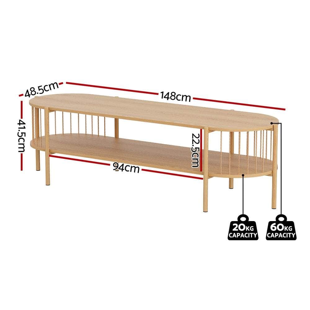 TV Unit Entertainment Unit Storage Shelf 148cm Pine - Perfect for Modern Living Rooms