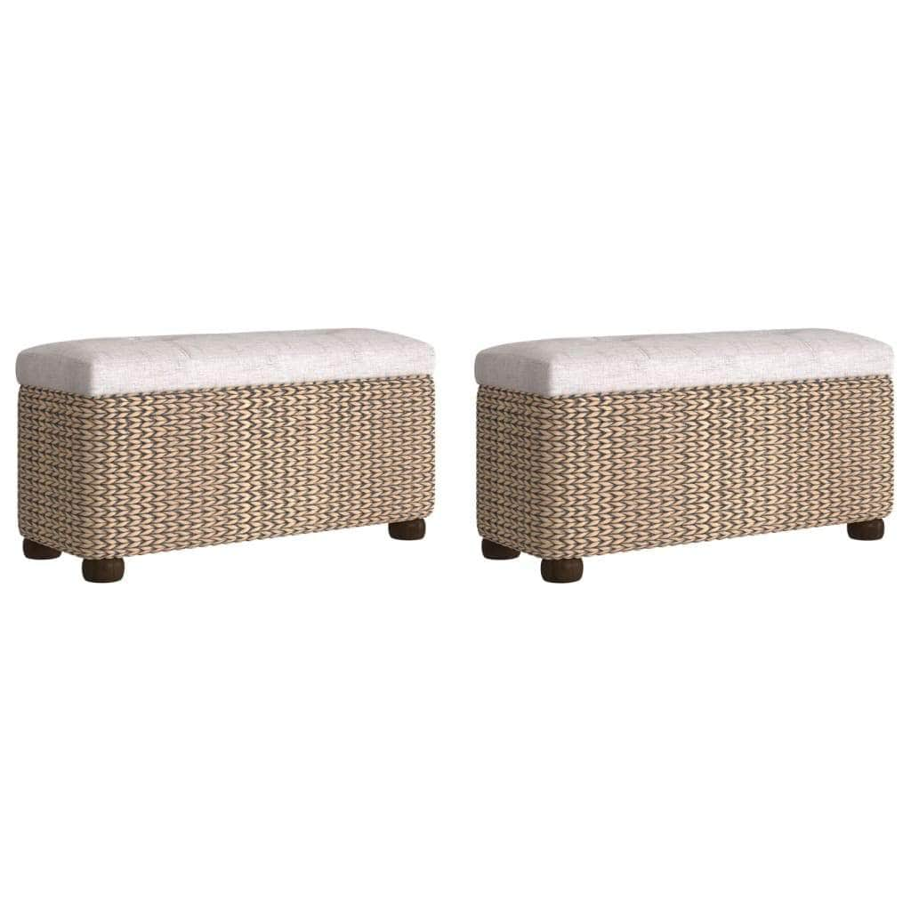 Twin Cattail Storage Benches with Cushions