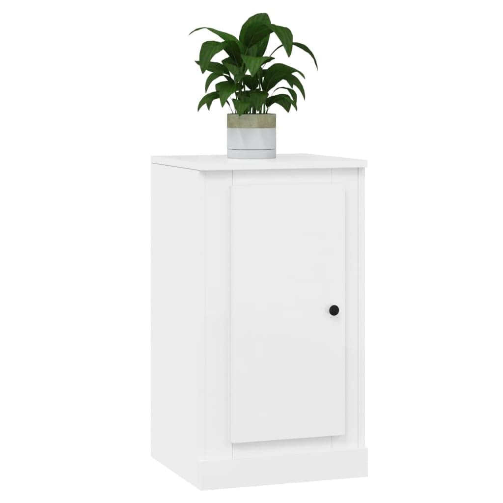 Twin Elegance: Dual White Engineered Wood Sideboards