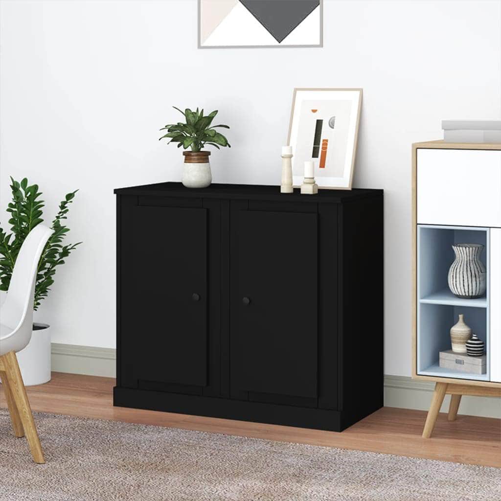 Twin Elegance: Dual White Engineered Wood Sideboards