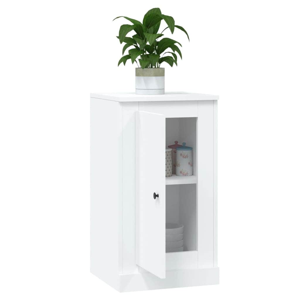Twin Elegance: Dual White Engineered Wood Sideboards