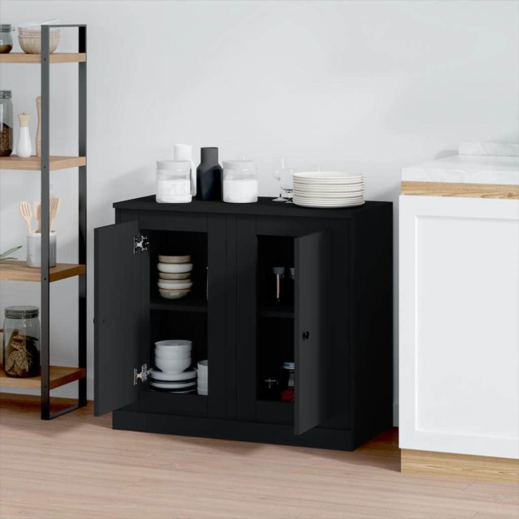 Twin Elegance: Dual White Engineered Wood Sideboards