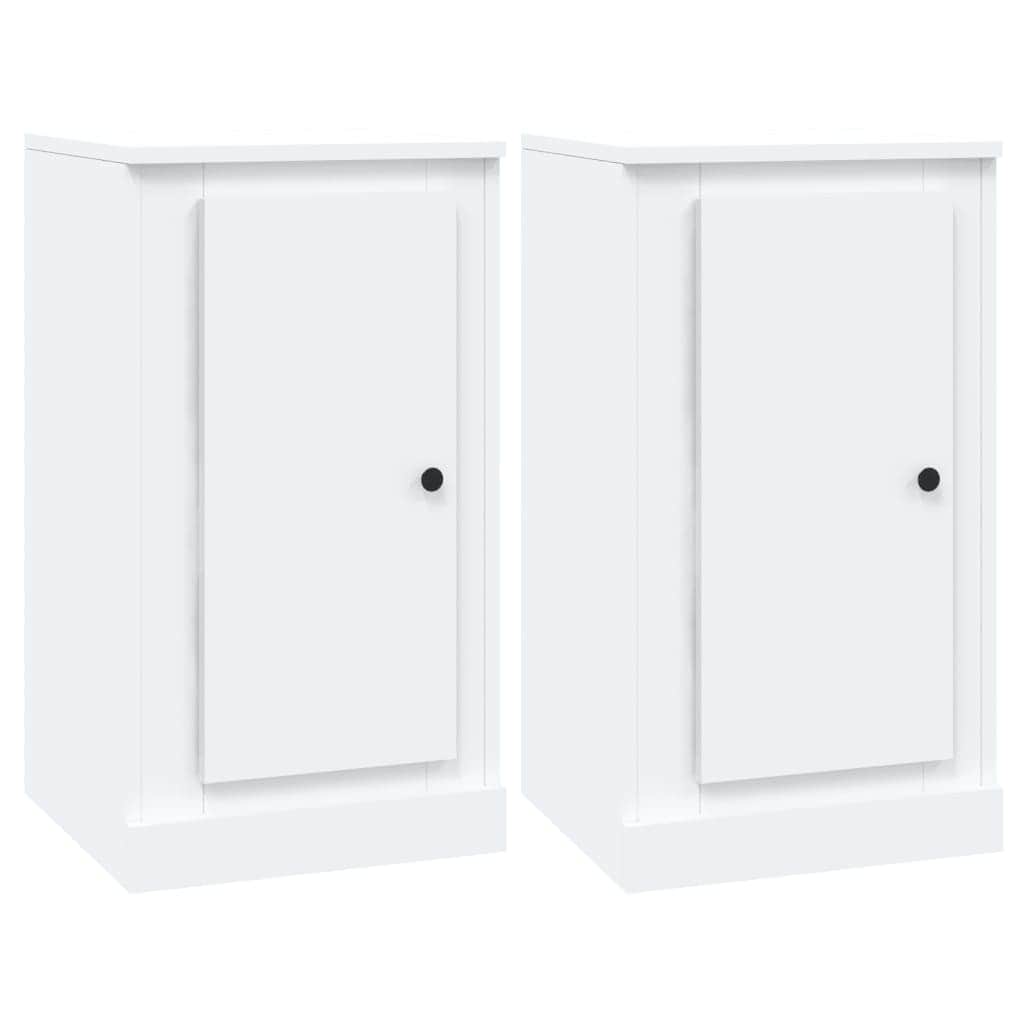 Twin Elegance: Dual White Engineered Wood Sideboards