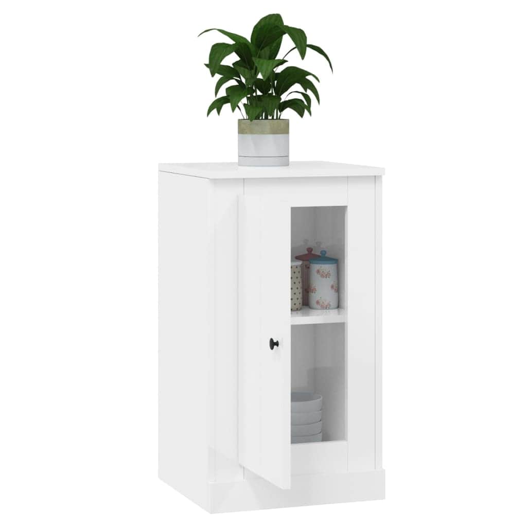 Twin Elegance: Dual White Engineered Wood Sideboards
