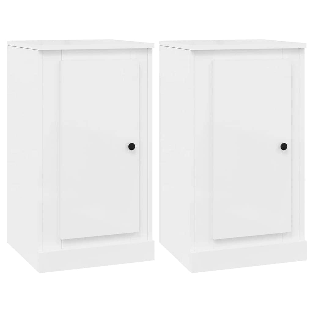 Twin Elegance: Dual White Engineered Wood Sideboards
