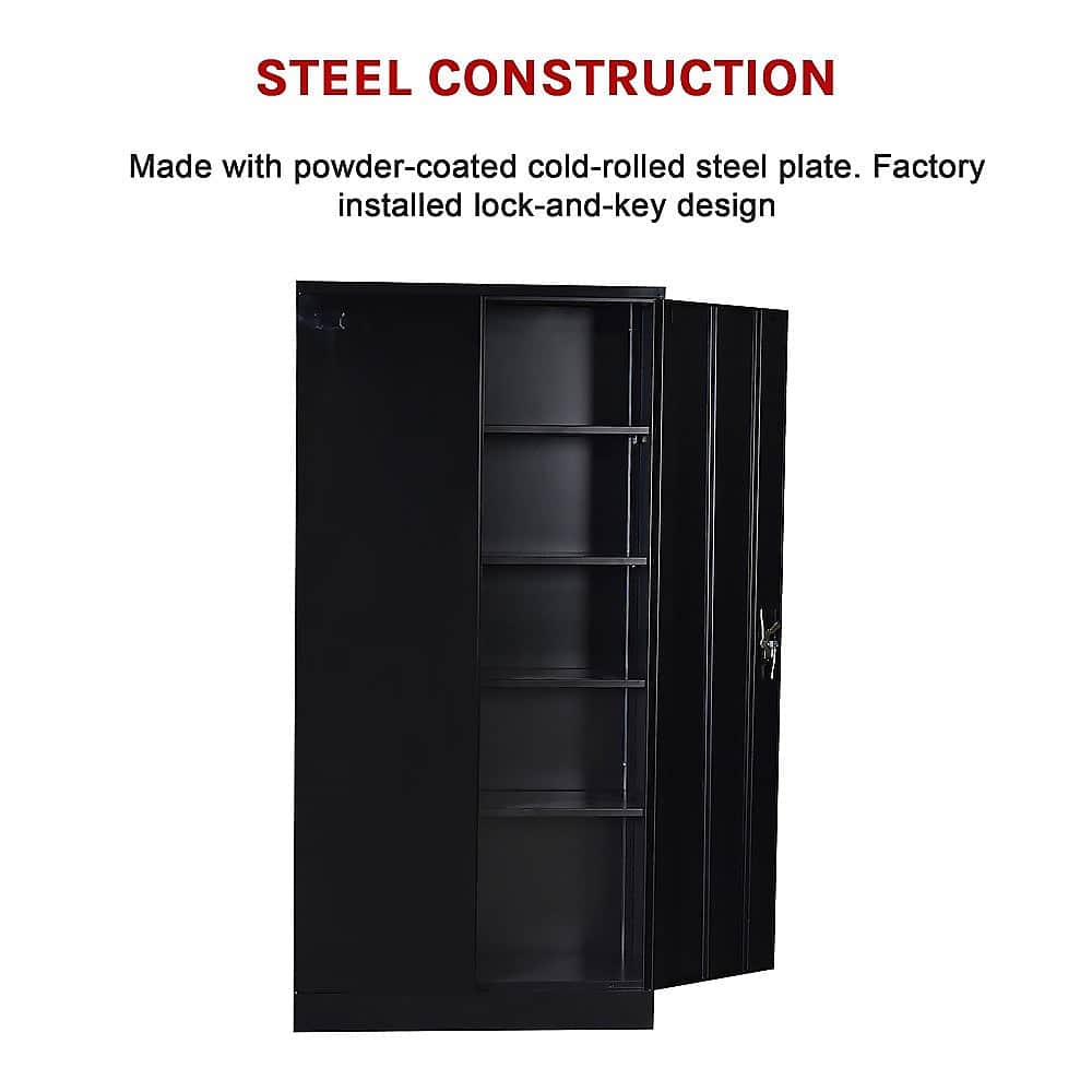 Two-Door Shelf Office Gym Filing Storage Locker Cabinet