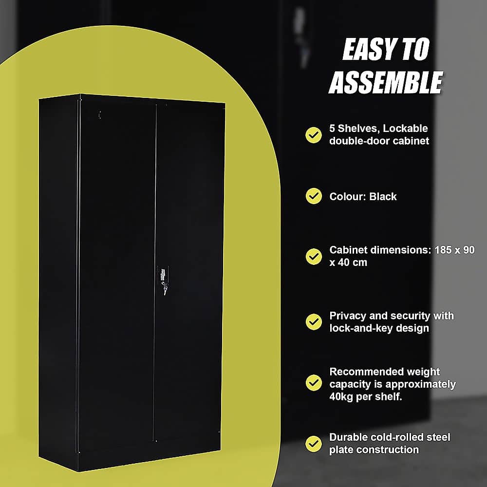 Two-Door Shelf Office Gym Filing Storage Locker Cabinet