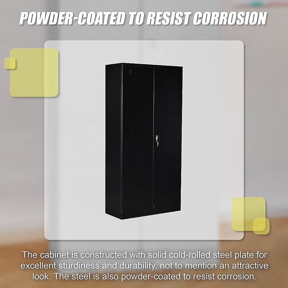 Two-Door Shelf Office Gym Filing Storage Locker Cabinet