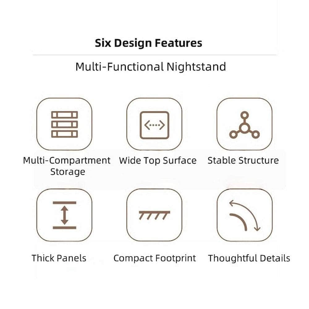 Two-Tone Nightstand Wooden Legs Compartment Storage Drawers White Wood Design