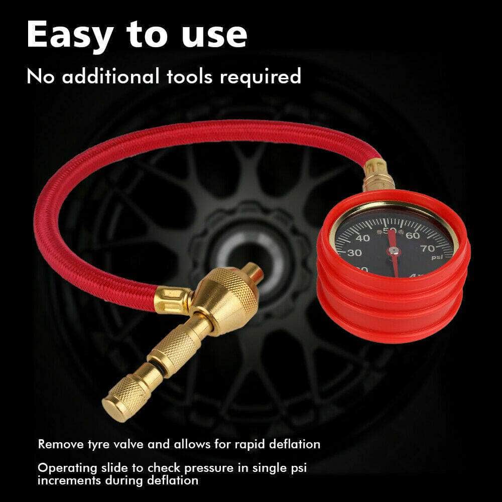 Tyre Deflator Tire Air Deflators Rapid With Pressure Gauge Valve Tool 4WD