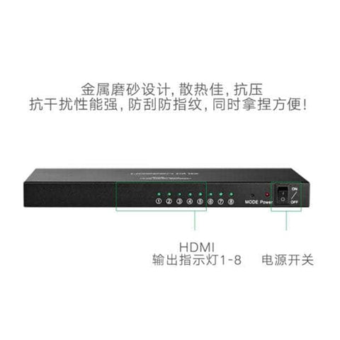 1 X 8 Hdmi Amplifier Splitter - Black (40203)