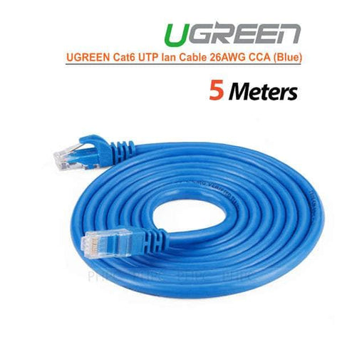 UGREEN Cat6 UTP lan cable blue color 26AWG CCA 5M (11204)