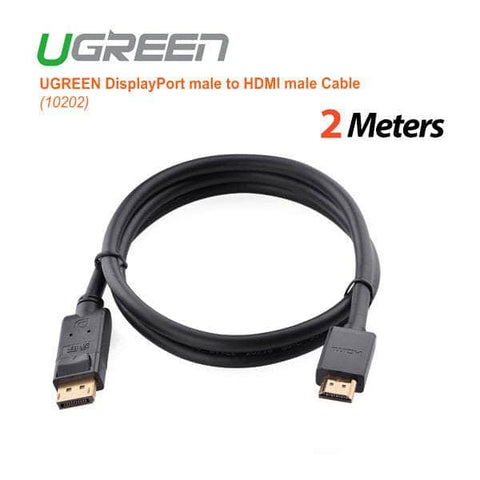 UGREEN DisplayPort male to HDMI male Cable 2M (10202)