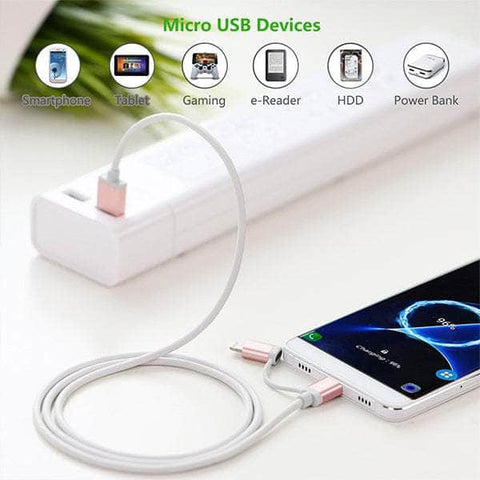 Micro-Usb To Usb Cable With Mfi Certified Iphone Adapter 1.5M(30471)