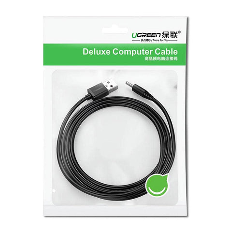 Usb2.0-A To Dc 3.5Mm M/F Charging Cable 1M (Black) 10376