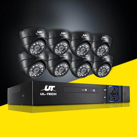 Ul-Tech Cctv Camera Home Security System 8Ch Dvr 1080P Ip 8 Dome Cameras Long Range