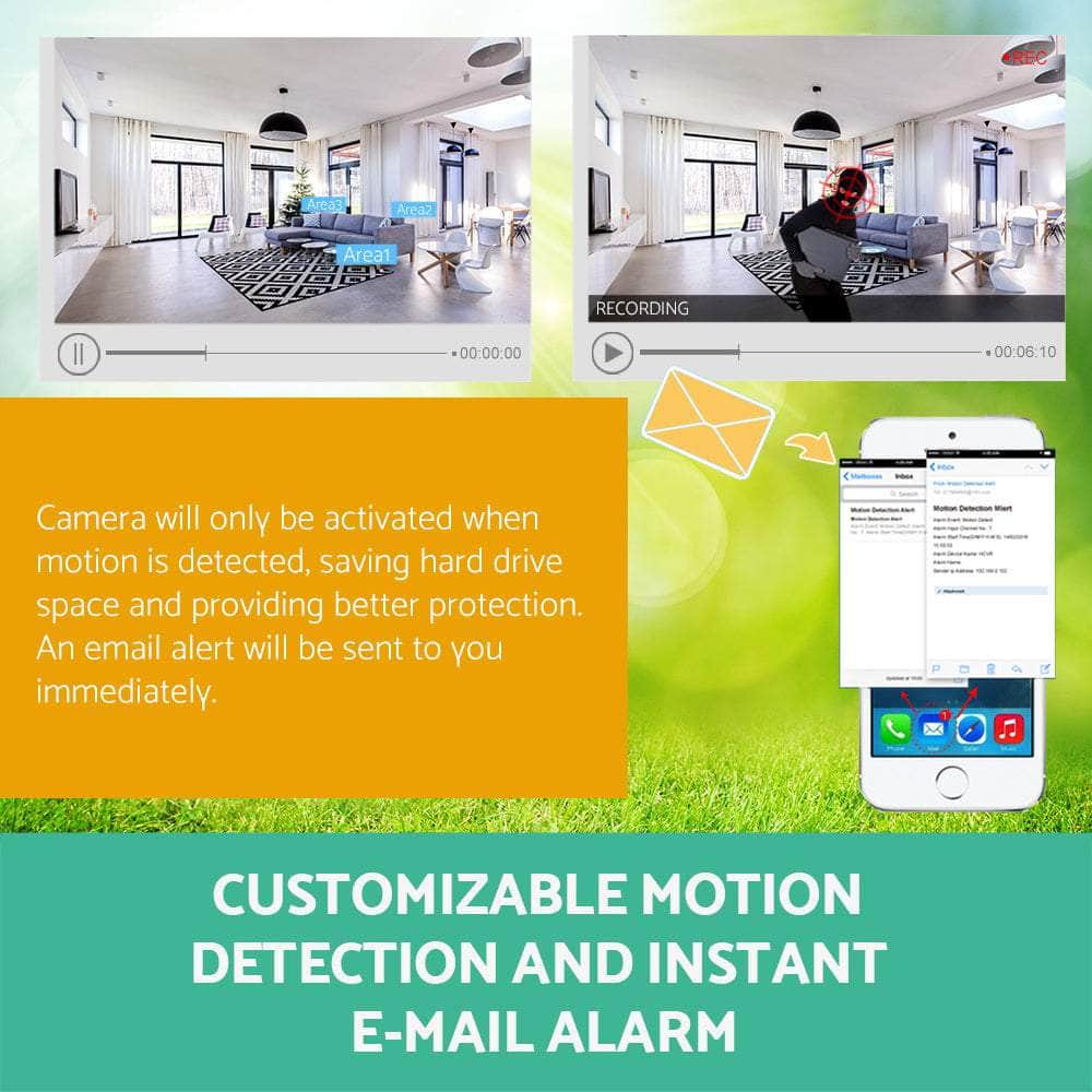 UL-Tech CCTV Security System 2TB 4CH DVR 1080P 4 Camera Sets