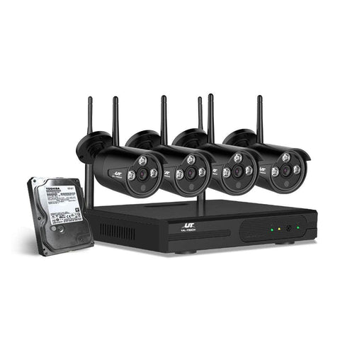 Wireless Cctv Security System 8Ch Nvr 3Mp 4 Bullet Cameras 2Tb