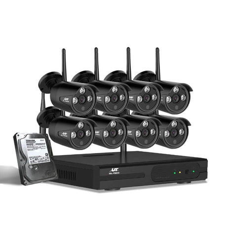 Wireless Cctv Security System 8Ch Nvr 3Mp 8 Bullet Cameras 2Tb