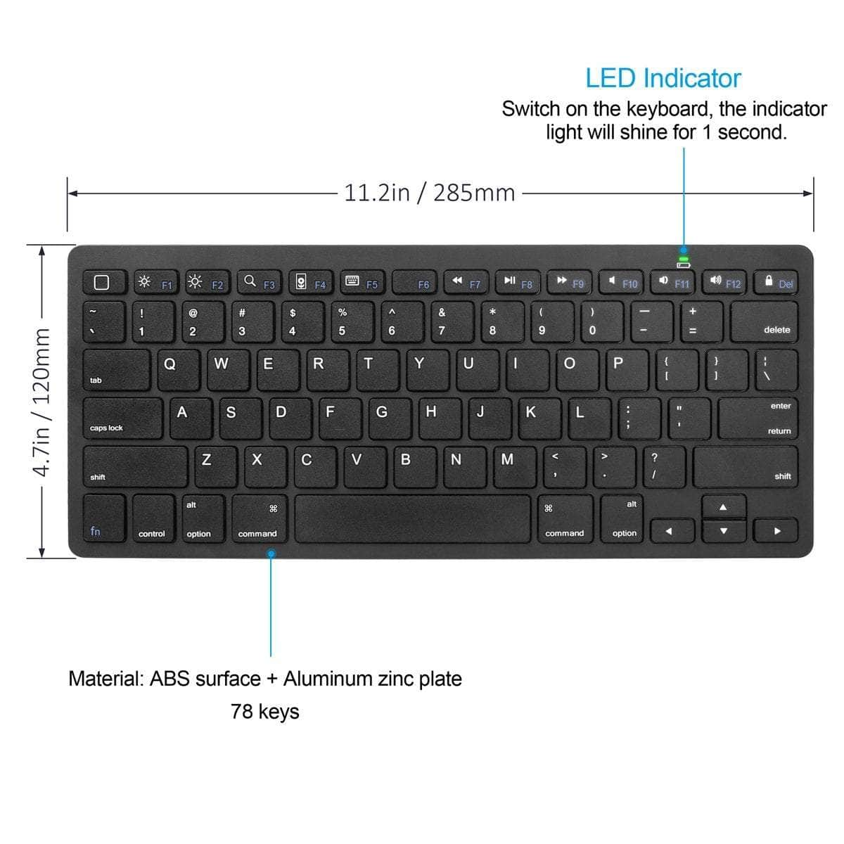 Ultra Slim Wireless Bluetooth Keyboard