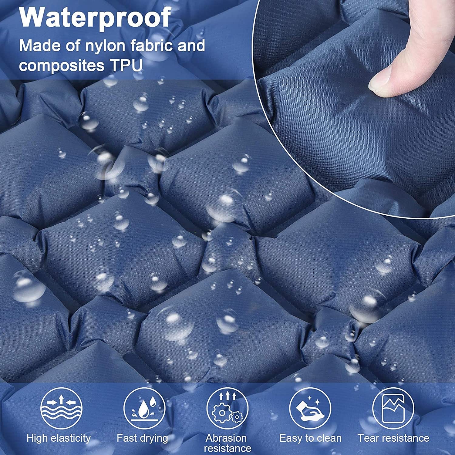Ultralight Inflatable Camping Sleeping Pad With Pillow For Travelling And Hiking, Inflatable Mattresses - photo 7