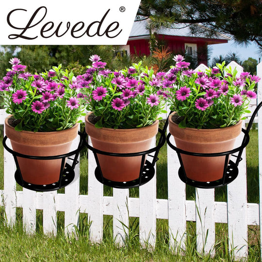 SC2 id - 3x Plant Stand flower Holder Black