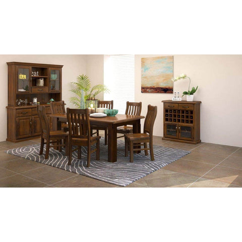 Dining Table 180Cm Solid Pine Wood Home Dinner Furniture - Dark Brown
