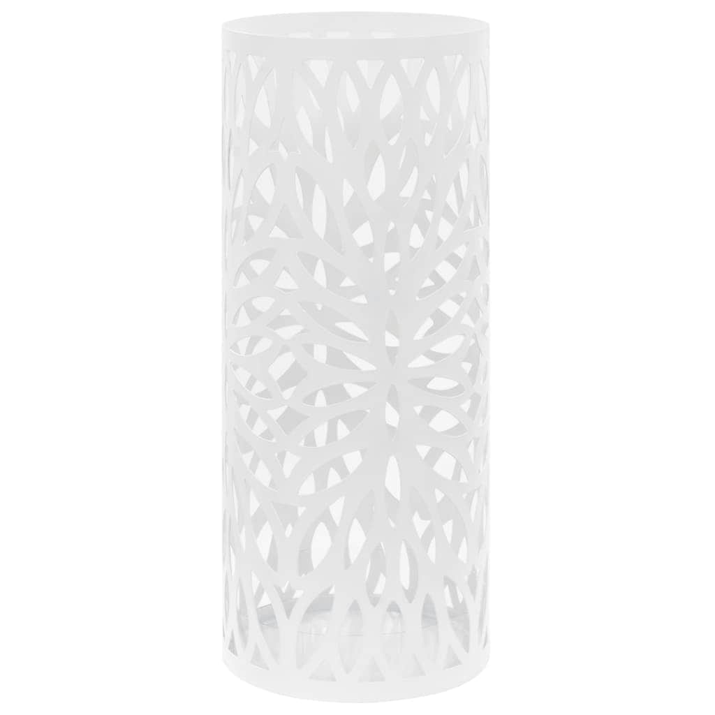 Umbrella Stand Leaves Steel White