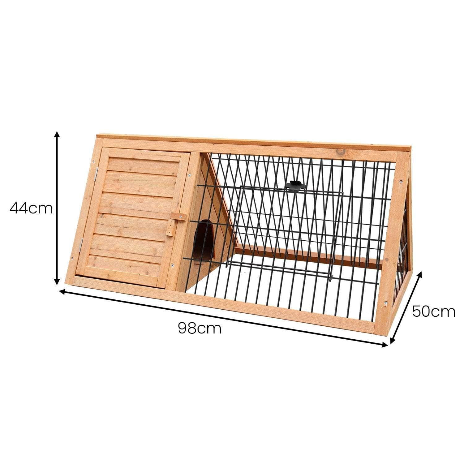 Unique Triangle Design Wooden Rabbit Hutch