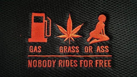 60/25 Airbag Front Seat Cover Nobody Rides For Free - Red