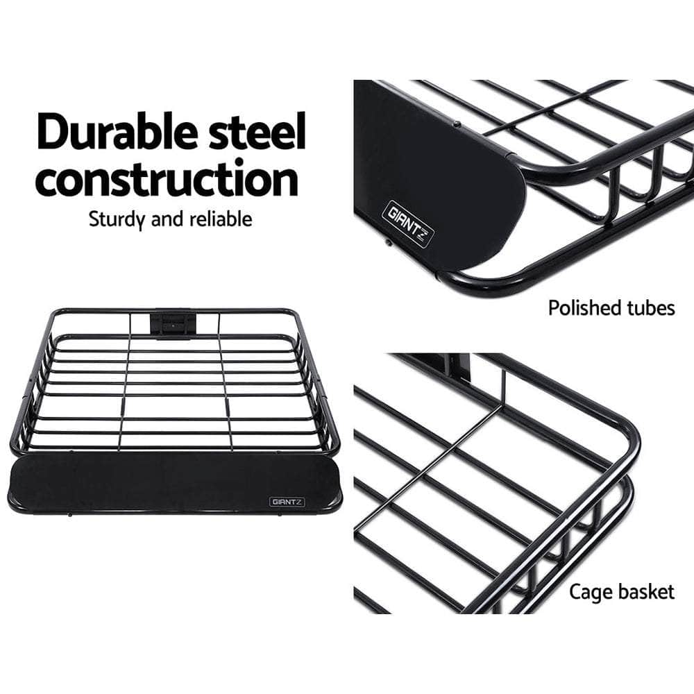 Universal Roof Rack Basket Car Luggage Carrier Steel Vehicle Cargo 112cm