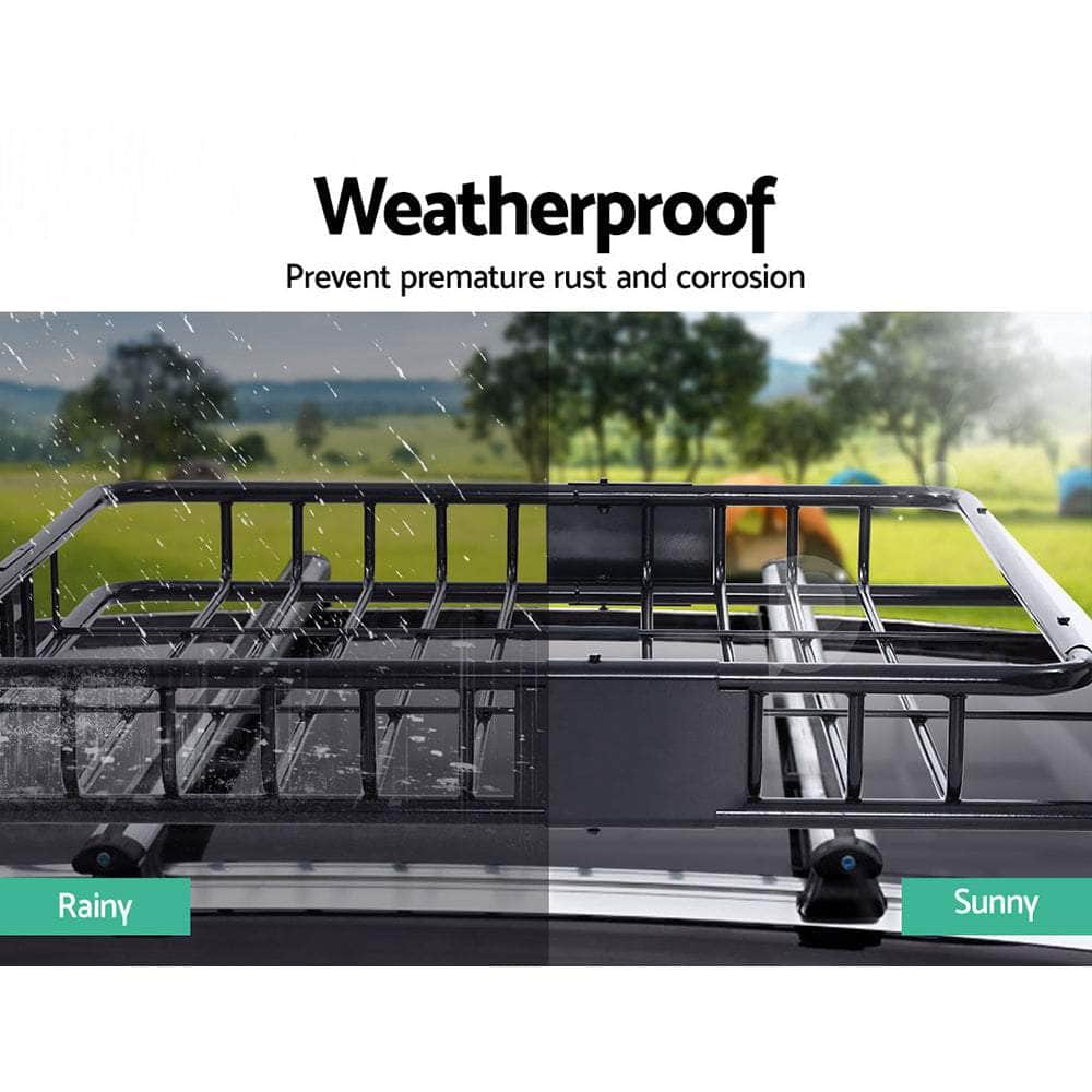 Universal Roof Rack Basket Car Luggage Carrier Steel Vehicle Cargo 112cm
