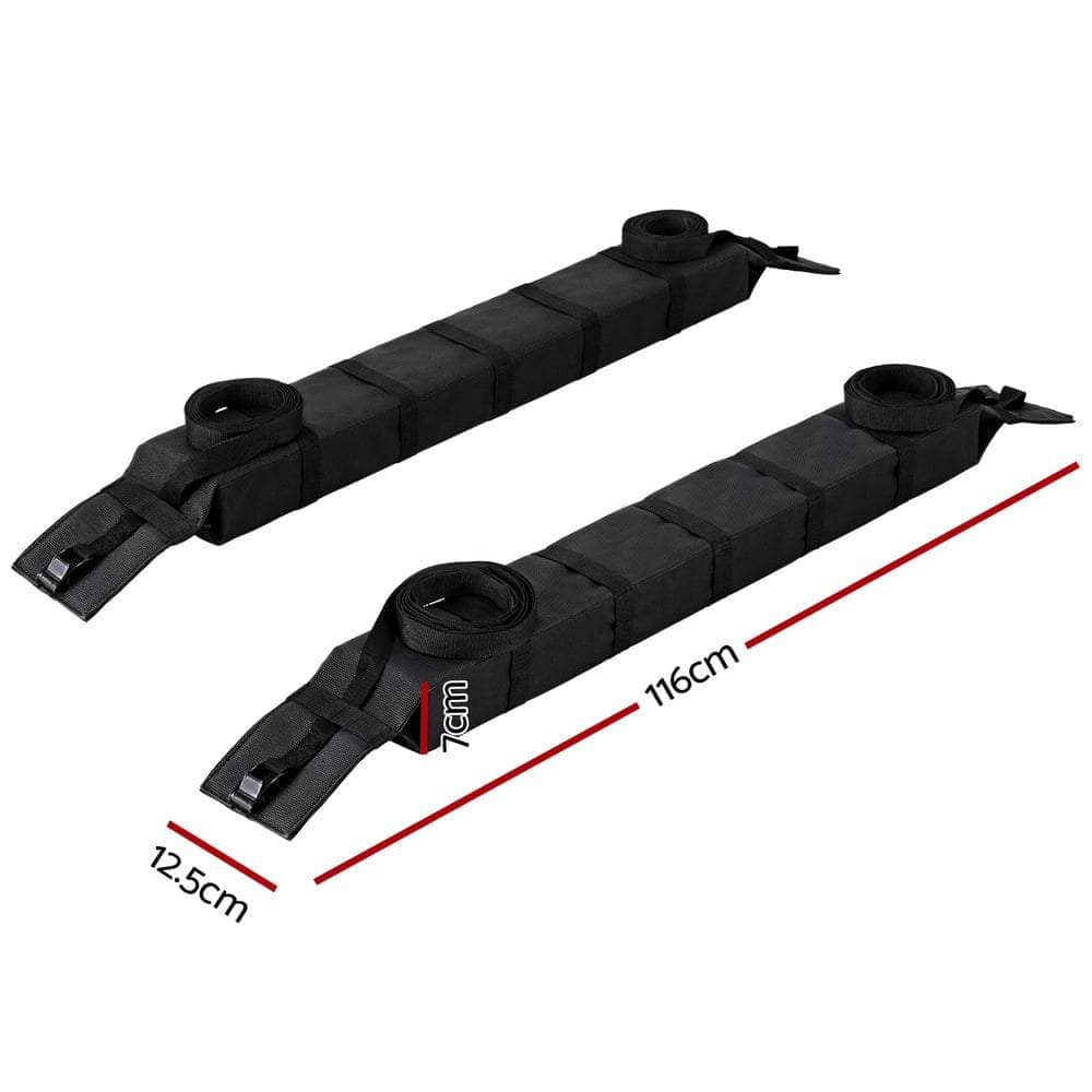 Universal Soft Car Roof Rack 116cm Kayak Luggage Carrier Black