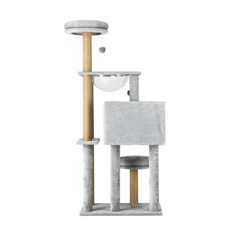 Unleash Your Cat's Playfulness with the Grey Cat Tower Scratching Post
