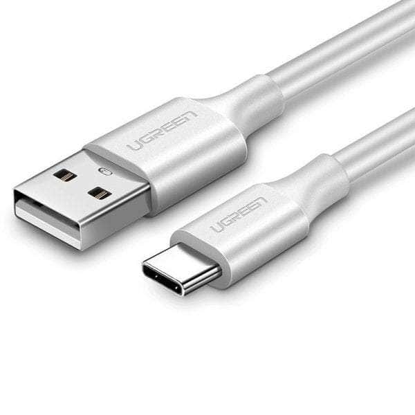 USB 2.0 Type-A to Type-C Male Nickel Plated Cable 1M (White)