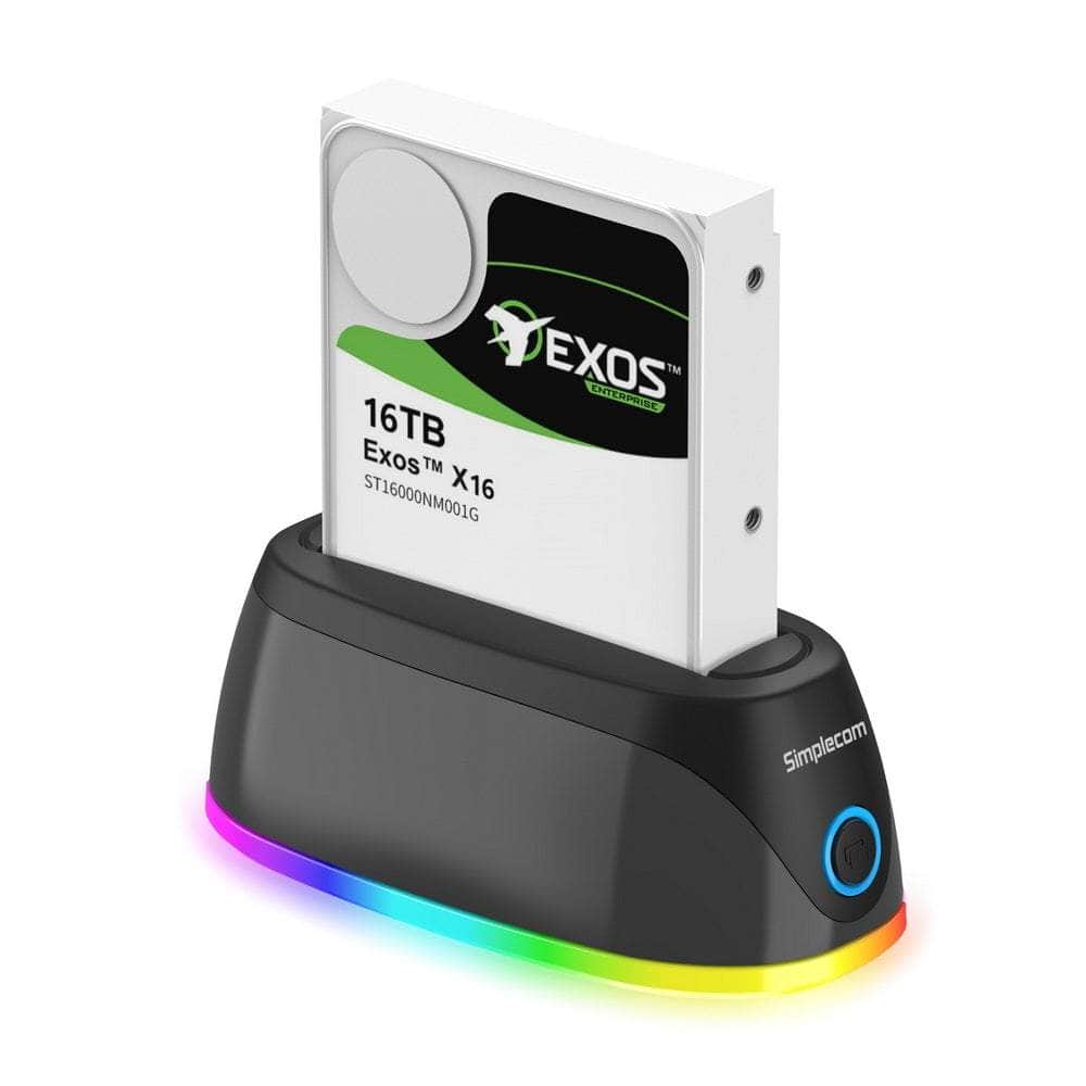 USB 3.0 Docking Station for 2.5 and 3.5 SATA Drive with RGB Lighting
