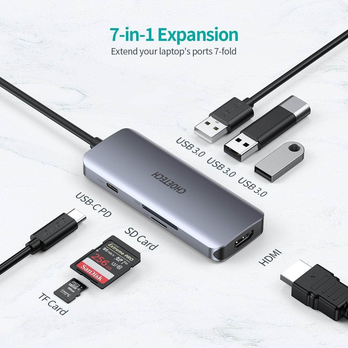 USB-C 7-in-1 Multifunction Adapter