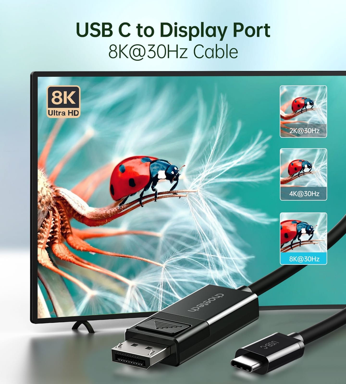 Usb-C To Displayport Cable 8K@30Hz 1.8M Two-Way - TVs & Accessories - photo 9