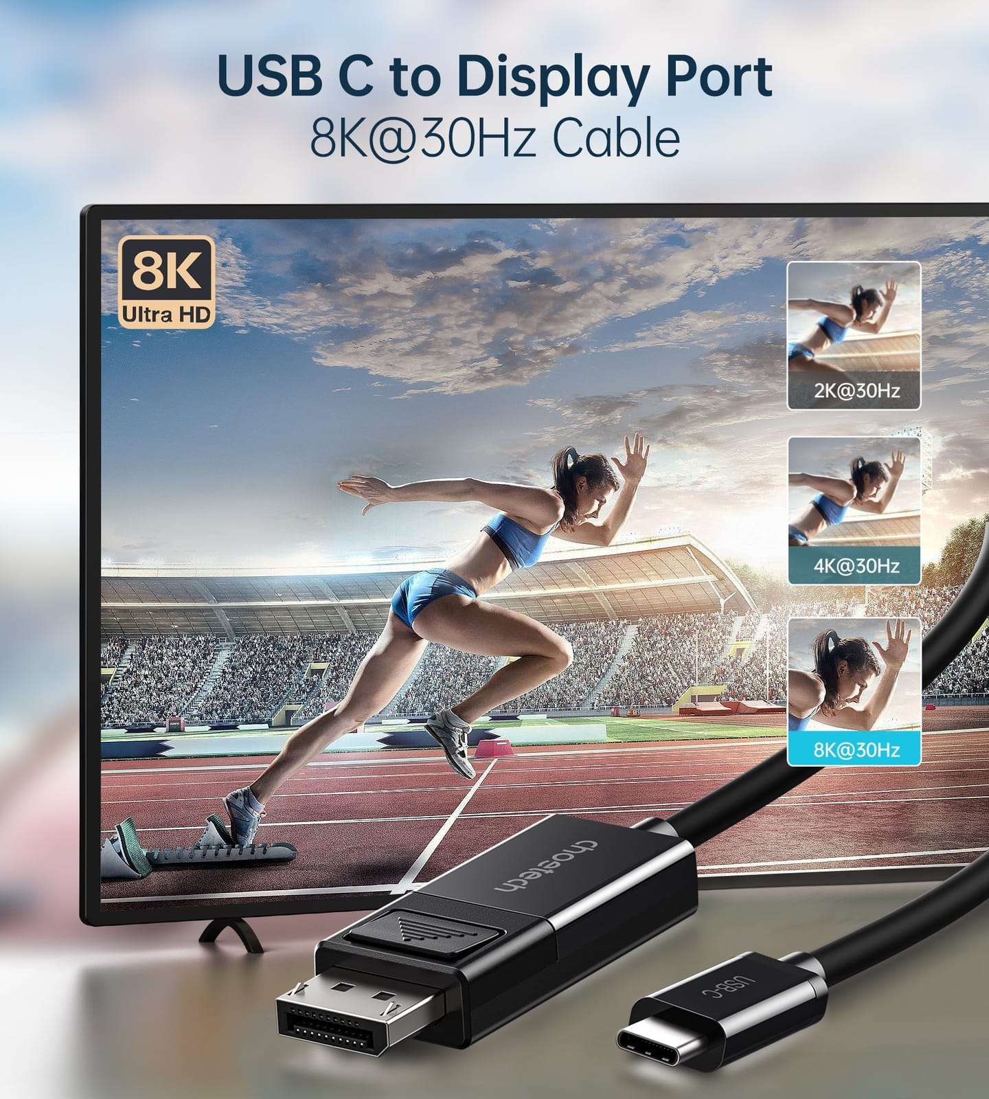 TVs & Accessories - Usb-C To Displayport Cable 8K@30Hz 1.8M Two-Way - photo 10