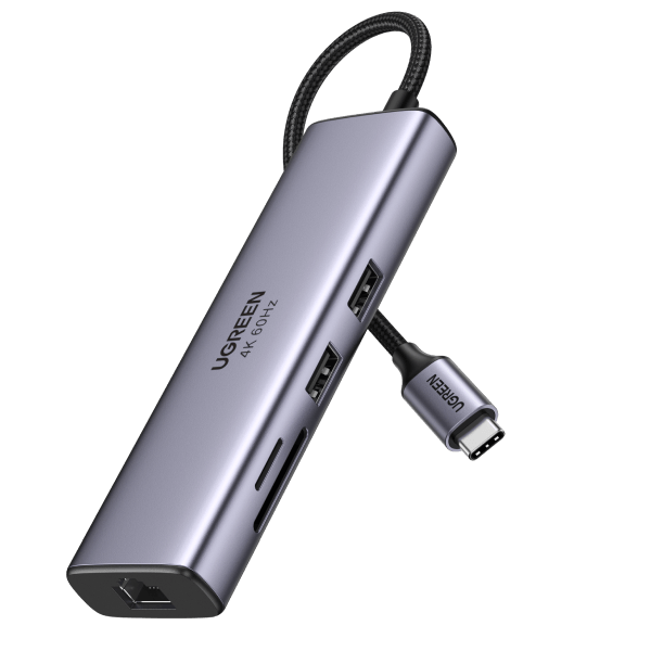 USB-C to HDMI/Ethernet Adapter with Card Reader