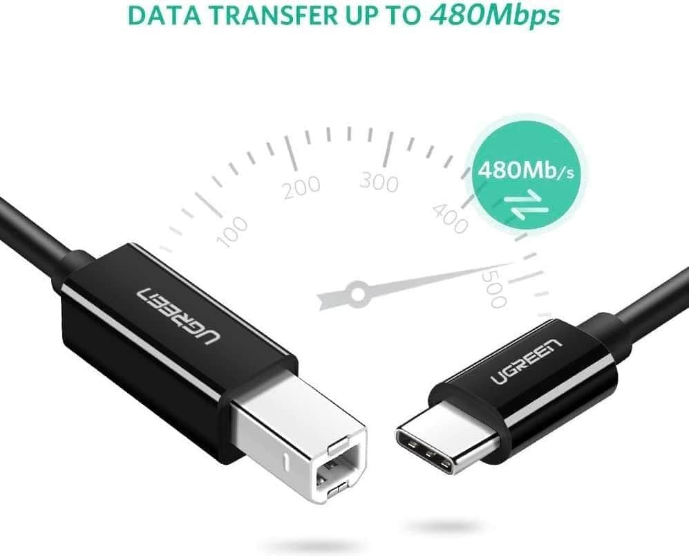 USB-C to USB 2.0 Print Cable 2m Black