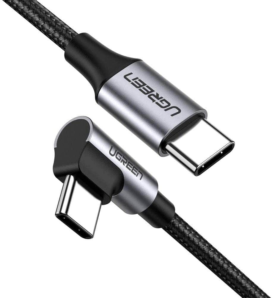 Usb-C To Angled Usb2.0-C Round Cable, 1M (Gray Black) - Computer Accessories