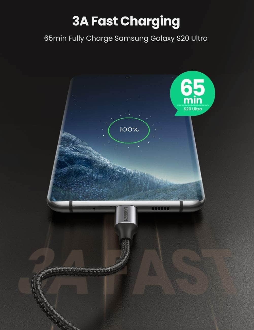 Gray colour - Usb-C To Angled Usb2.0-C Round Cable, 1M (Gray Black)
