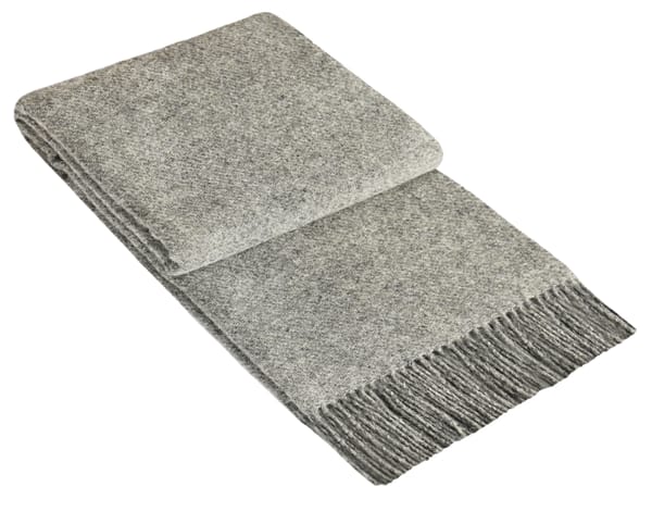 Brighton Throw - 100% Nz Wool - Grey - Blankets & Throws