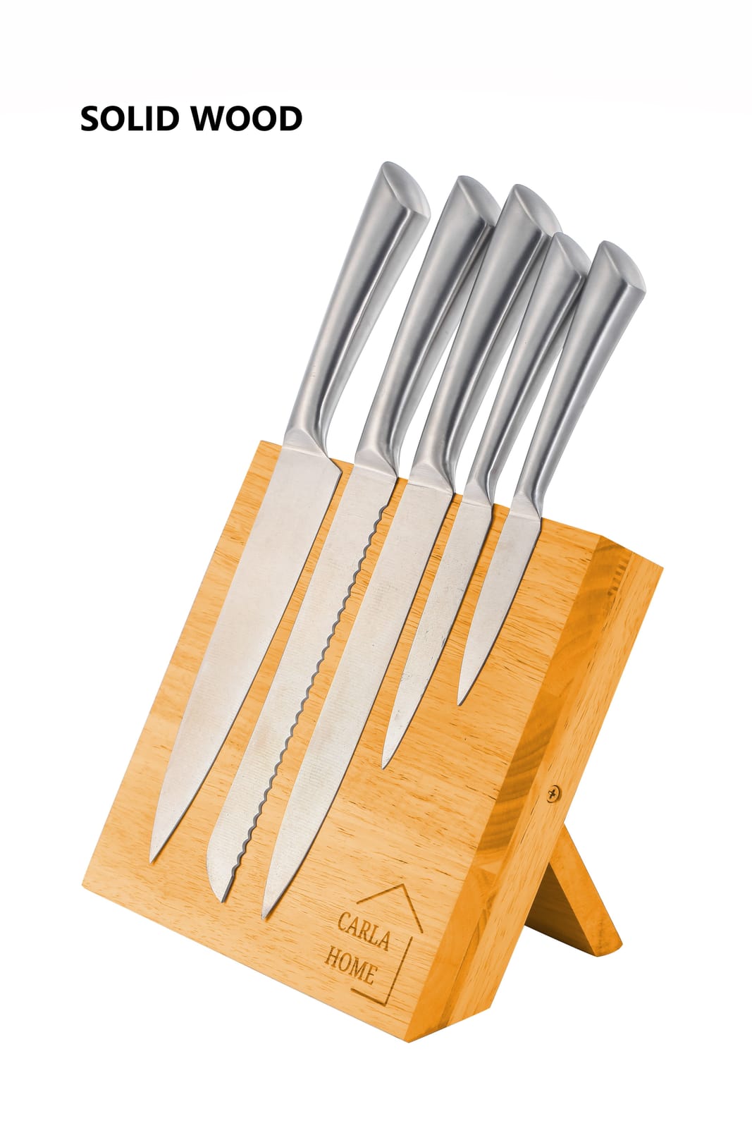 Natural Bamboo Magnetic Knife Block Holder with Strong Magnets Storage, Natural colour