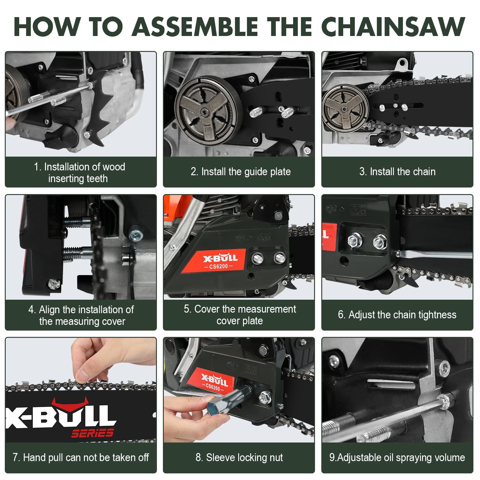 62Cc 20 Bar Petrol Chainsaw E-Start Commercial | Pruning - photo 13