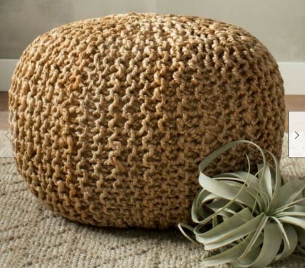 Arm Chairs & Recliners - Braided Ottoman Jute Pouffe Footstool Hand Knitted