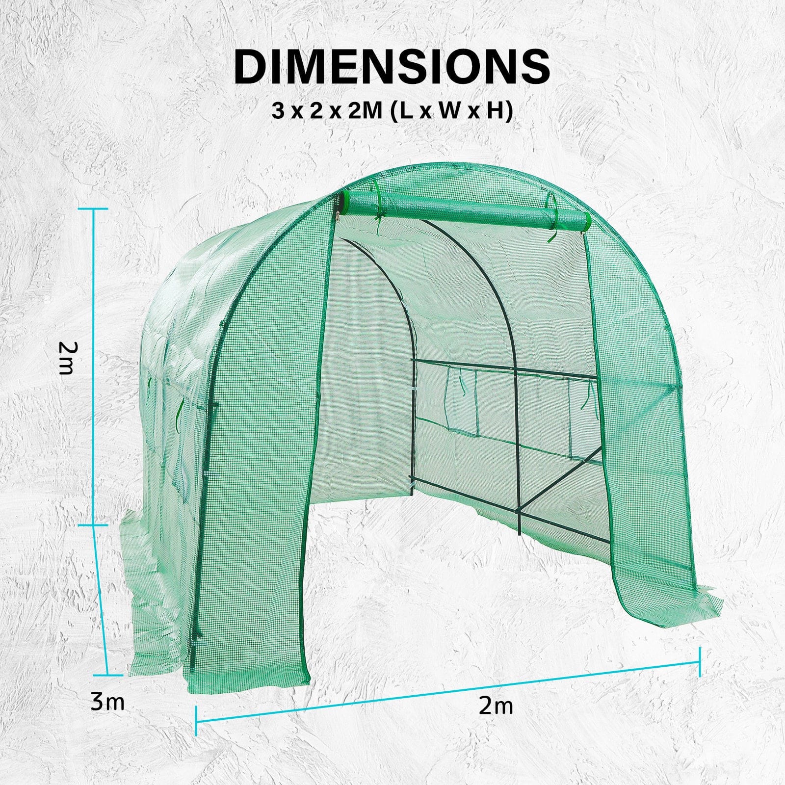 Garden Greenhouse Shed PE Cover Only 300cm Dome Tunnel - 300Cm